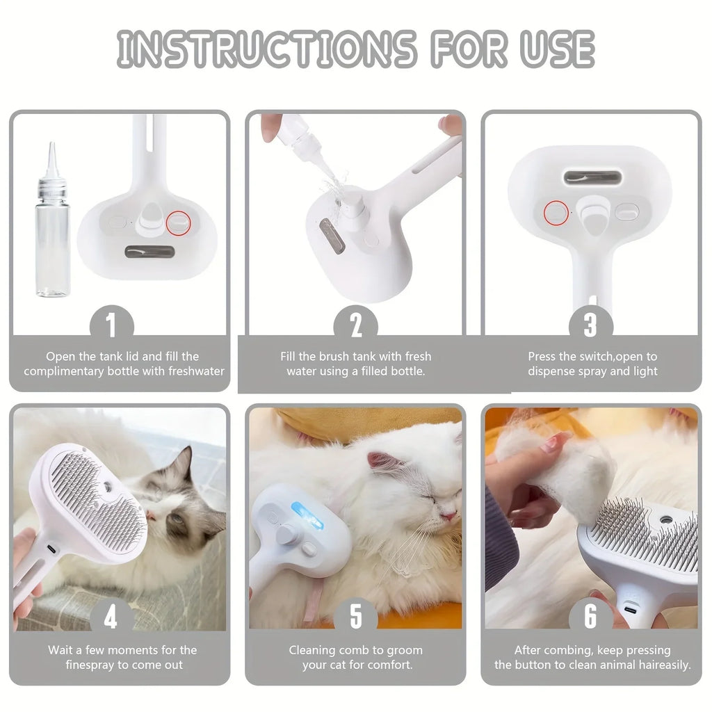 Brosse Vapeur Autonettoyante pour Chiens et Chats