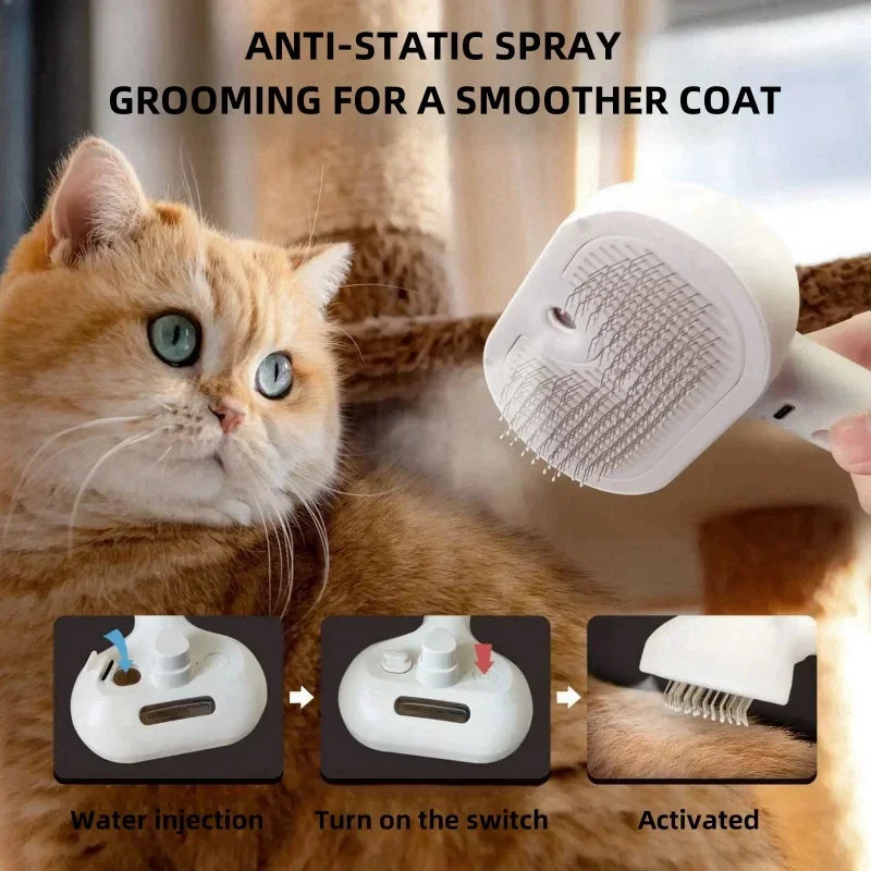 Brosse Vapeur Autonettoyante pour Chiens et Chats